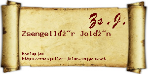 Zsengellér Jolán névjegykártya