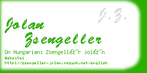 jolan zsengeller business card